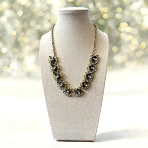 J. CREW Statement-Halskette goldfarben grün & schwarz Strass JC142 - Bild 1 von 5