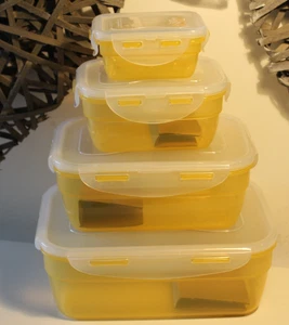 4 Lock und Lock LocknLock Vorratsdose Dosen Set  BANANE-GELB-170-550-1,2-2,1 L. - Bild 1 von 4