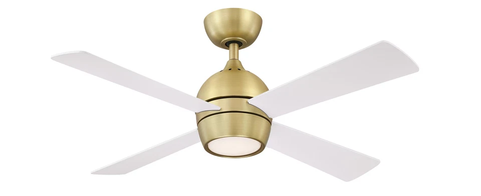 Fanimation Kwad 44" LED Indoor Ceiling Fan in Brushed Satin Brass with Opal - Image 1 of 1
