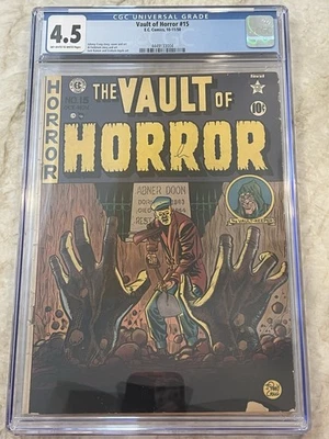 Vault Of Horror 15 (#4) cgc 4.5 OW/W Pages From 1950!! Abner Doon ! 4449133004 - Image 1 of 4