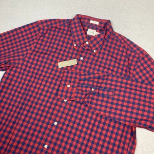 J.Crew Secret Wash Popeline Hemd Herren L Classic Navy Rot Kariert Kariert Gingham - Bild 1 von 9