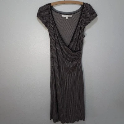 Studio M Estampado Geométrico Lino Hasta la Rodilla Cuello en V Detalles Transparentes Mujer Talla S Foto 1 de 4