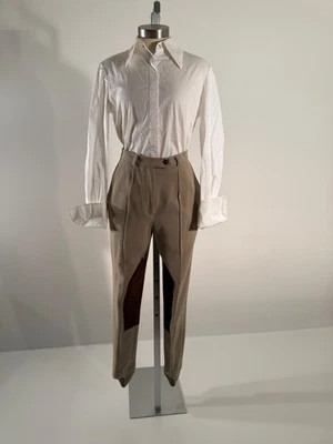 Pantalones de montar para mujer de gamuza tostados y marrones con parche en la rodilla talla 6 Foto 1 de 4
