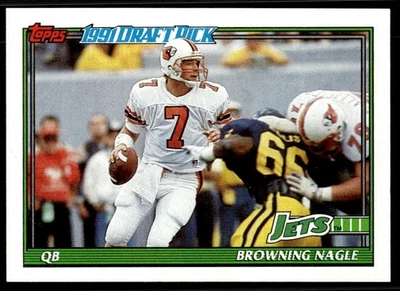 1991 Topps Browning Nagle Rookie New York Jets #481 - Image 1 of 2