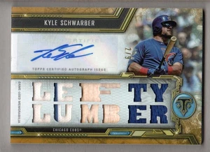 2020 Triple Threads Baseball Relics Gold #TTARKS1 Kyle Schwarber Auto Jersey 2/9 - Picture 1 of 2
