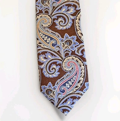 JZ RICHARDS BOULDER SILK TIE MULTICOLOR  Paisley Hand MADE IN USA  - Image 1 of 4