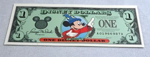 One $1 Disney Dollar Sorcerer Mickey 1997 25th Anniversary "AA" Uncirculated - Picture 1 of 4