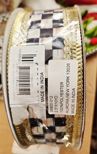 Mackenzie-Childs Courtly Check Filigree Ribbon  2.5" × 10 YARDS New - Picture 1 of 4