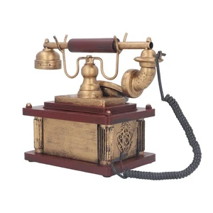 Vintage Phone Decor Antique Retro Dial Landline Telephone Decoration ZC - Picture 1 of 22