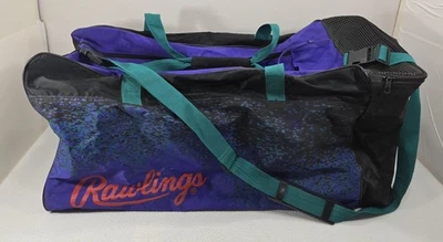 Bolso de Lona Vintage Rawlings Púrpura/Azul Aspecto Retro - Nailon Gimnasio 29x14x14 Foto 1 de 4