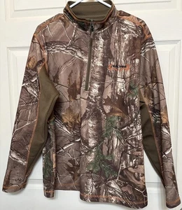 RealTree Xtra Camo Jacket Men’s Size Large Polyester Brown Camo 1/4 Zip Closure - Picture 1 of 10