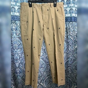 Polo Ralph Lauren Herren Chino Khaki Hose Bestickt Totenköpfe 40x30 Halloween - Bild 1 von 8