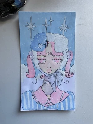 Celestial Pastel Puppy Hat Girl Doodle On 3x6 Envelope - Image 1 of 4