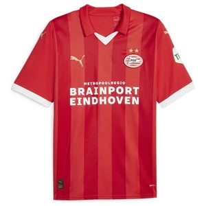 Puma Psv V Striped Collared Short Sleeve Soccer Jersey Mens Size L 77057801 - Picture 1 of 2