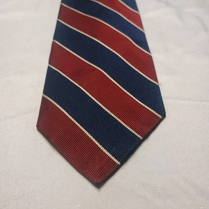Nordstrom Tie Mens Classic Red Blue Striped Silk Blend Hand Sewn Robert Talbott - Picture 1 of 9
