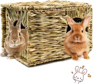 Extra Large Grass House for Rabbits,Hand Crafted Natural Grass Hideaway Playhous - Picture 1 of 7