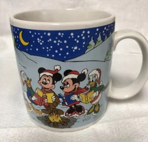 Vintage 1988 Walt Disney Aplausos Navidad 12oz. Taza de café Mickey Donald - Imagen 1 de 9