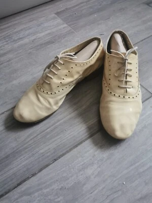Repetto dérbies jaunes cuir vernis vintage  - Photo 1/4