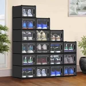 TAUS 18PZS Scatole Portascarpe XL Impilabile Custodia Sneaker Organizer Uomo Donna - Foto 1 di 5