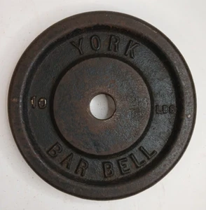 Vintage York Barbell 10lb Barbell Weight Plate - Picture 1 of 8