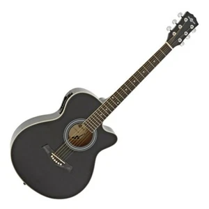 Single Cutaway Electro Acoustic Guitar by Gear4music Black - Picture 1 of 8
