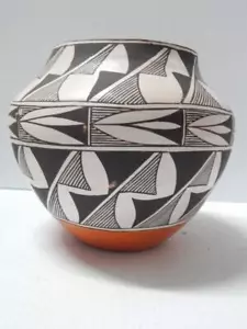L. SAMMIE VINTAGE TOPF FORM ACOMA VOLK FINELINE INDIAN POTTERY WASSERGLAS TOPF - Bild 1 von 6