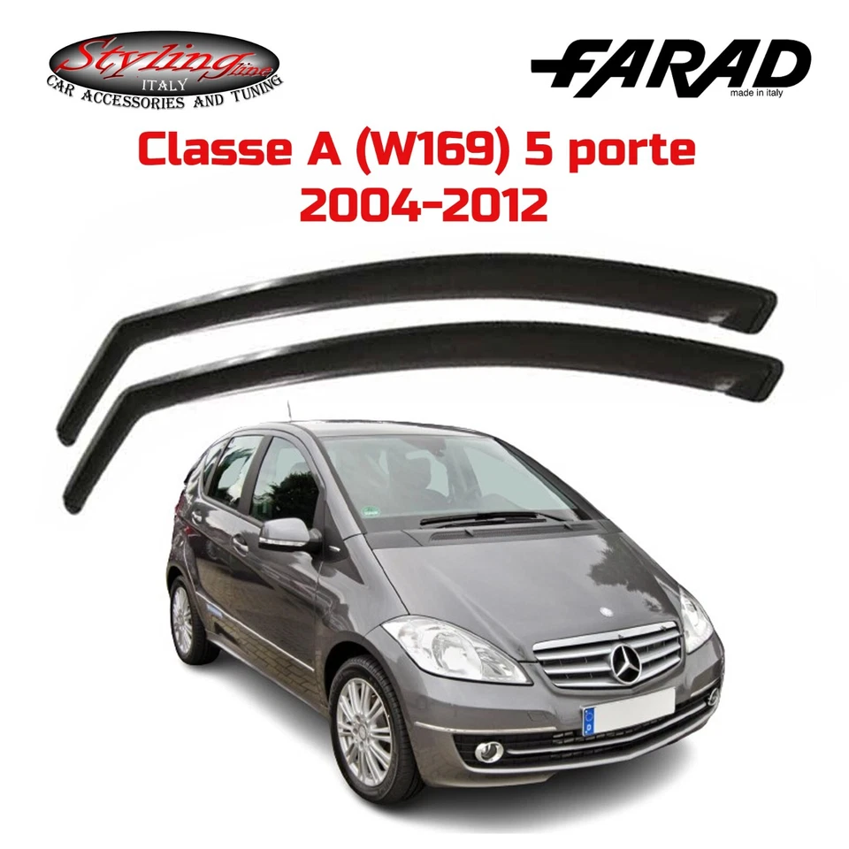 DEFLETTORI MERCEDES CLASSE A W169 2004-2012 5 PORTE FARAD ANTIVENTO FUME' 12452