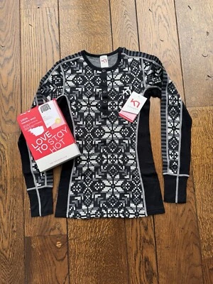 Top Henley capa base 100 % lana merino Kari Traa Else LS | XL - negro NUEVO CON ETIQUETAS NUEVO Foto 1 de 4