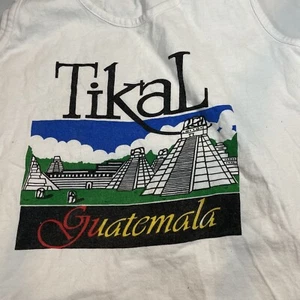 Vintage Tikal Guatemala Pyramiden weiß Einzelnaht Tank Top Alice Herren Large - Bild 1 von 5