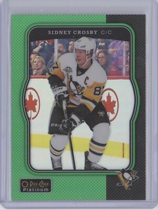 SIDNEY CROSBY 2017-18 O PEE CHEE PLATINUM #R-34 GREEN 35/49 PENGUINS