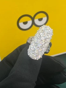 Pave 7,20 Cts Rotondo Brillante Naturale Diamanti Anniversario Anello In 18K Oro - Foto 1 di 12