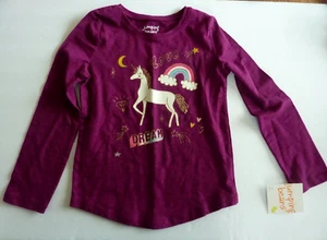 Girls SIZE 5 Jumping Beans Unicorn Graphic Shirttail-Hem Tee, Size 5 - Picture 1 of 4