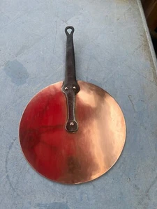 Antike französische Kupferdose gefüttert Kochtopf Bratpfanne Topfdeckel Deckel - Bild 1 von 6
