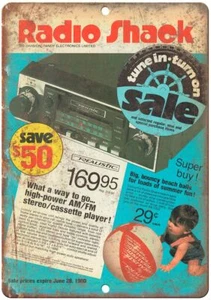 Radio Shack Realistic CB AM/FM Car Stereo Vintage Reproduction Metal Sign D47 - Picture 1 of 2