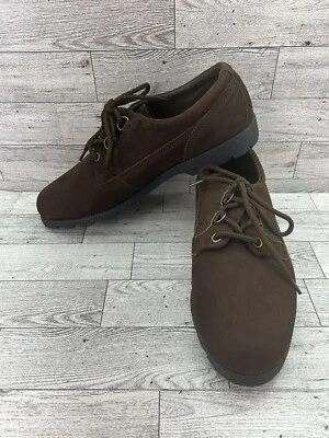 Zapatos informales Thom McAn para mujer 10W con cordones Oxford marrón gamuza cuero Foto 1 de 4