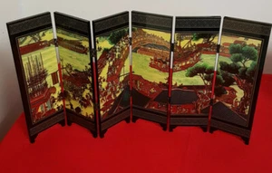 Vintage Qingming Festival Riverside Chinese Symphonic Picture 6 Panel Screen - Bild 1 von 9