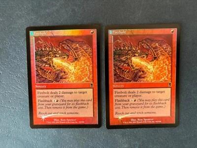 MTG 2X FOIL ODYSSEY FIREBOLT NM MAGIC THE GATHERING ENGLISH RED SORCERY COMMON - Image 1 of 4
