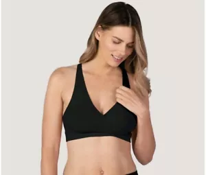 Bravado Basic Women's Crossover Nursing Sleep Bra Size M/M Black - Picture 1 of 4