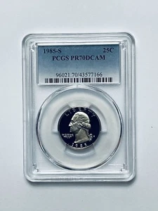 1985-S Washington Quarter PCGS PR70DCAM - Picture 1 of 12