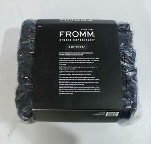 Fromm 12-Pack Softees Microfiber Towels TM8 Black Size 16" X 29" NWT