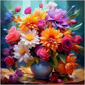 Flowers DIY 5D Diamond Art Kits Full Drill Diamond Dots Paintings with Diamonds - Picture 1 of 7