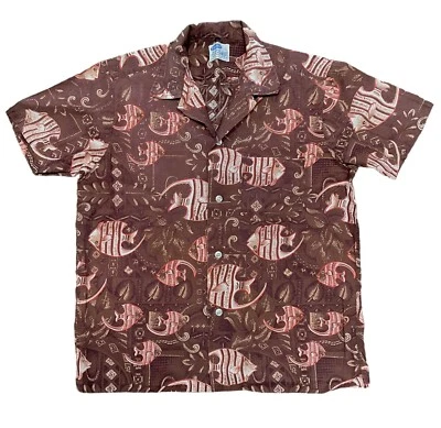50s Sears Pilgrim Fish Shirt Hawaii Aloha Loop Collar Rockabilly Tiki Pool Patio - Image 1 of 4