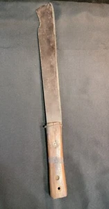 Vtg Antique Handmade Wood Handle Machete Knife 21" Total Length. 14.5" Blade - Picture 1 of 16