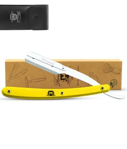 Durable Cut Throat Razor, Shavette, Plastic, Barber Straight Razor, Yellow - Picture 1 of 8