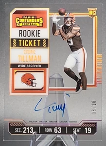 Cedric Tillman /10 2023 Panini Contenders RC Rookie Clear Ticket On Card Auto SP - Picture 1 of 3
