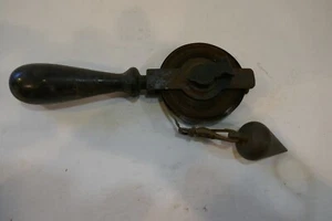Vintage Lufkin wood handled Metal Reel with Brass Plumb Bob - Picture 1 of 6