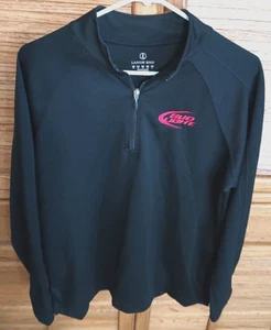 Camisa Pullover Lands End Bud Light Para Hombres Manga Larga Mediana 1/4 Cremallera Negra - Imagen 1 de 5