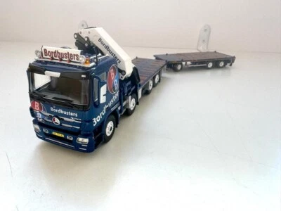 Tekno truck models, Mercedes Benz Actros + Crane+Drag Board Busters, BORDBUSTERS - Image 1 of 4
