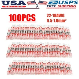 100X Mangas de sello de soldadura roja Conector de cable retráctil térmico Terminales impermeables - Imagen 1 de 8