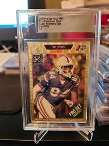 2021 Pro Set Metal 1989 Kyle Pitts Preproduction Proof Super Prismatic Gold 1/1 - Picture 1 of 3